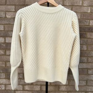Nwot Skylar Rose Diagonal Ribbed Heavy Knit Cream Ivory Pullover Sweater SzSmall